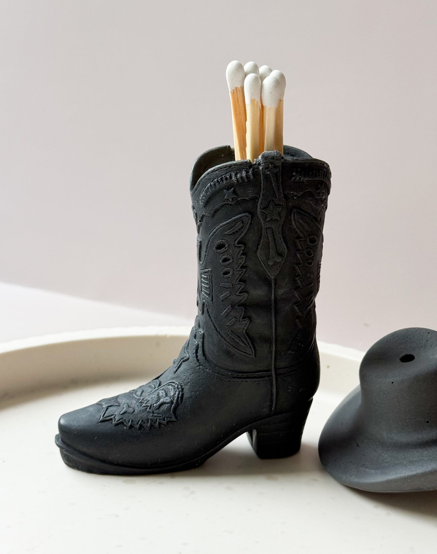 Boot, 4" Matches & Hat gift set in box