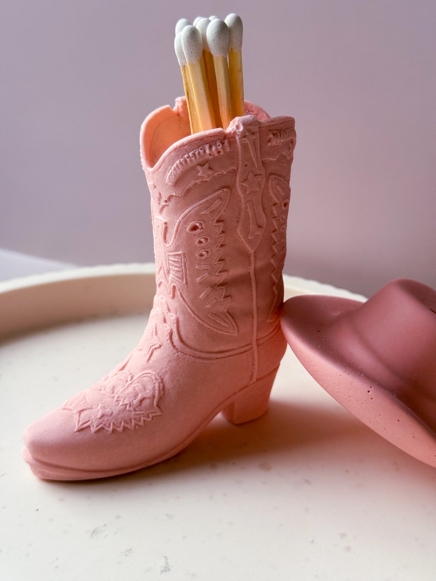 Boot, 4" Matches & Hat gift set in box