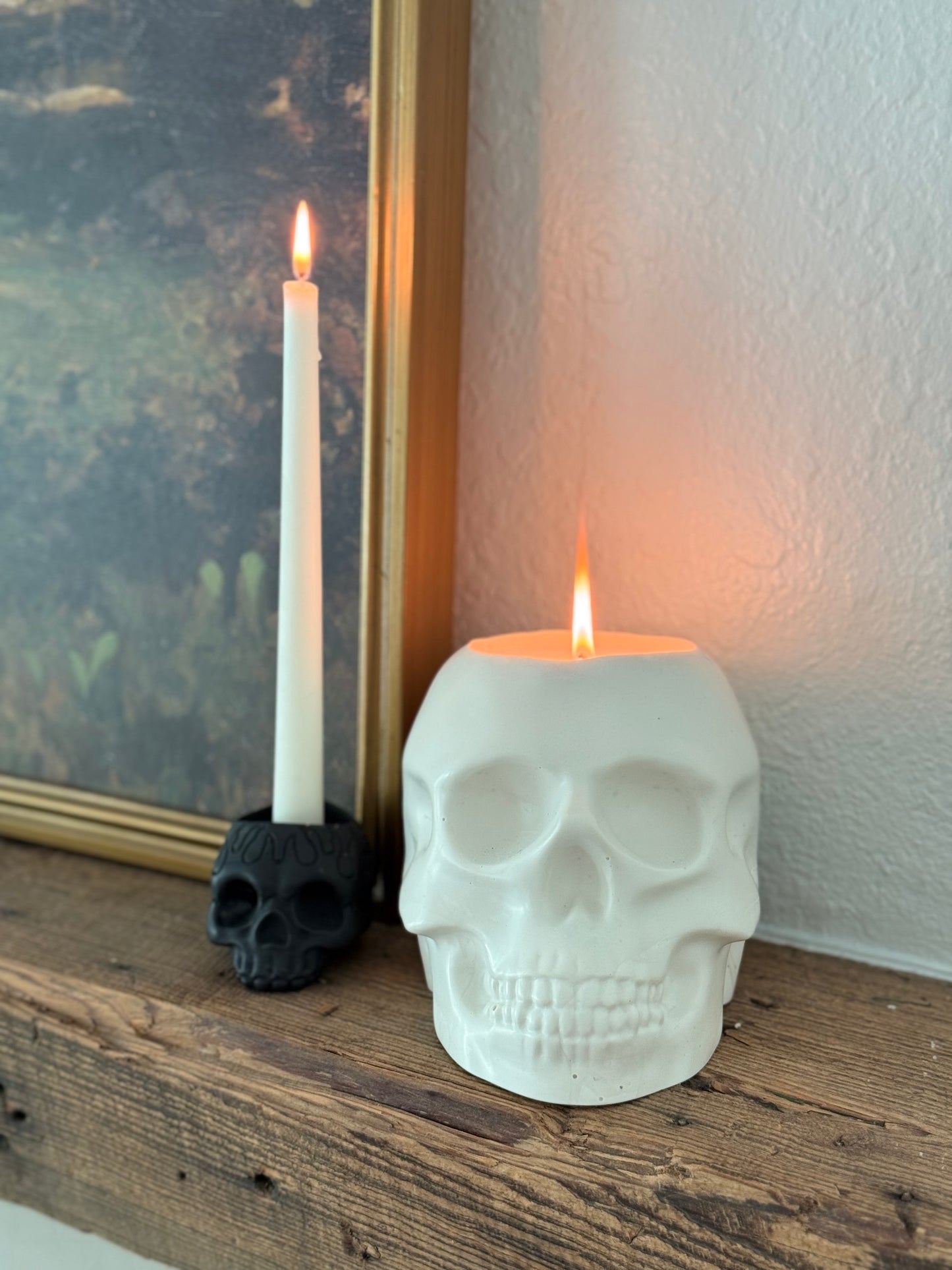 Large Skull Candle Holder