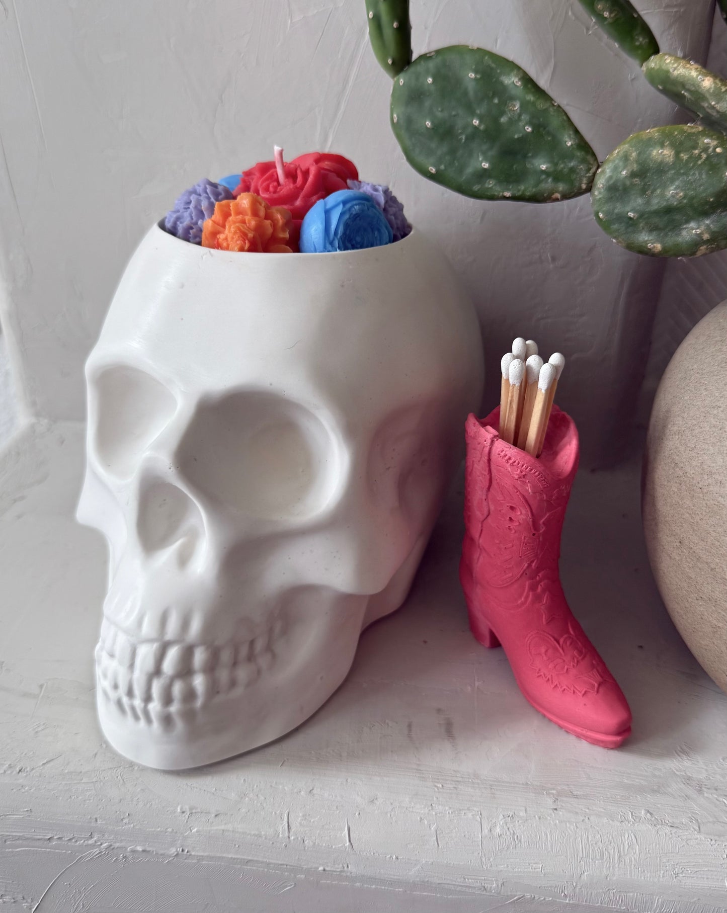 Large Skull Candle Holder