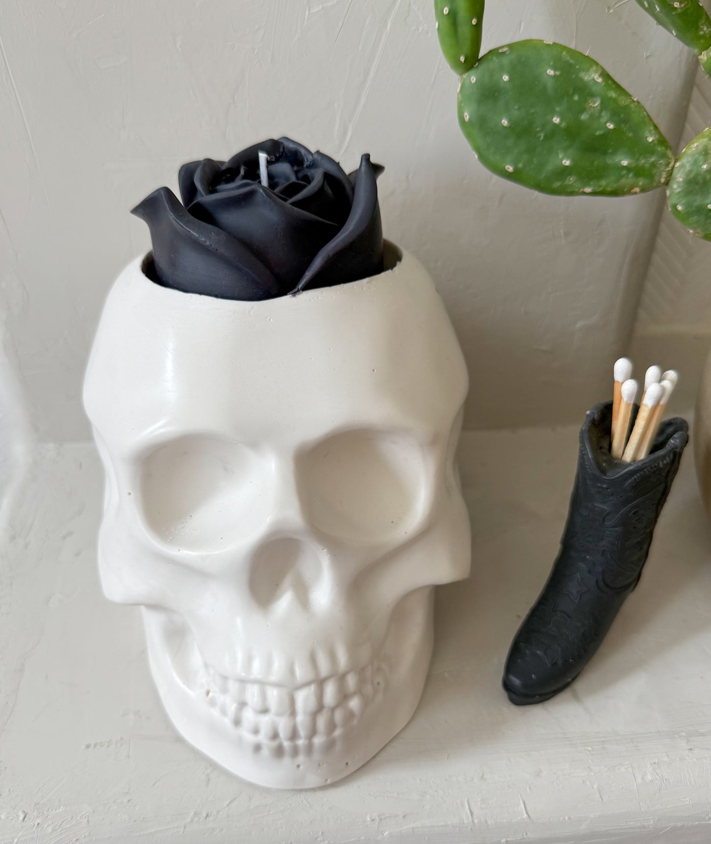 Large Skull Candle Holder