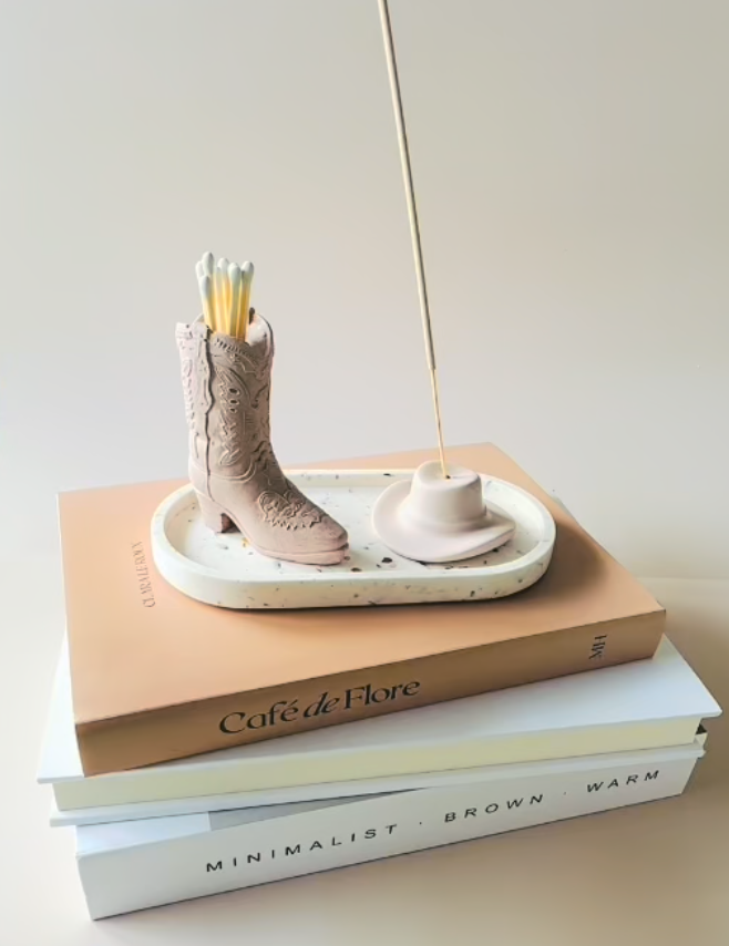Boot, 4" Matches & Hat gift set in box