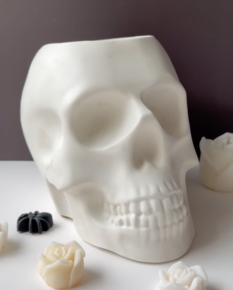 Large Skull Candle Holder