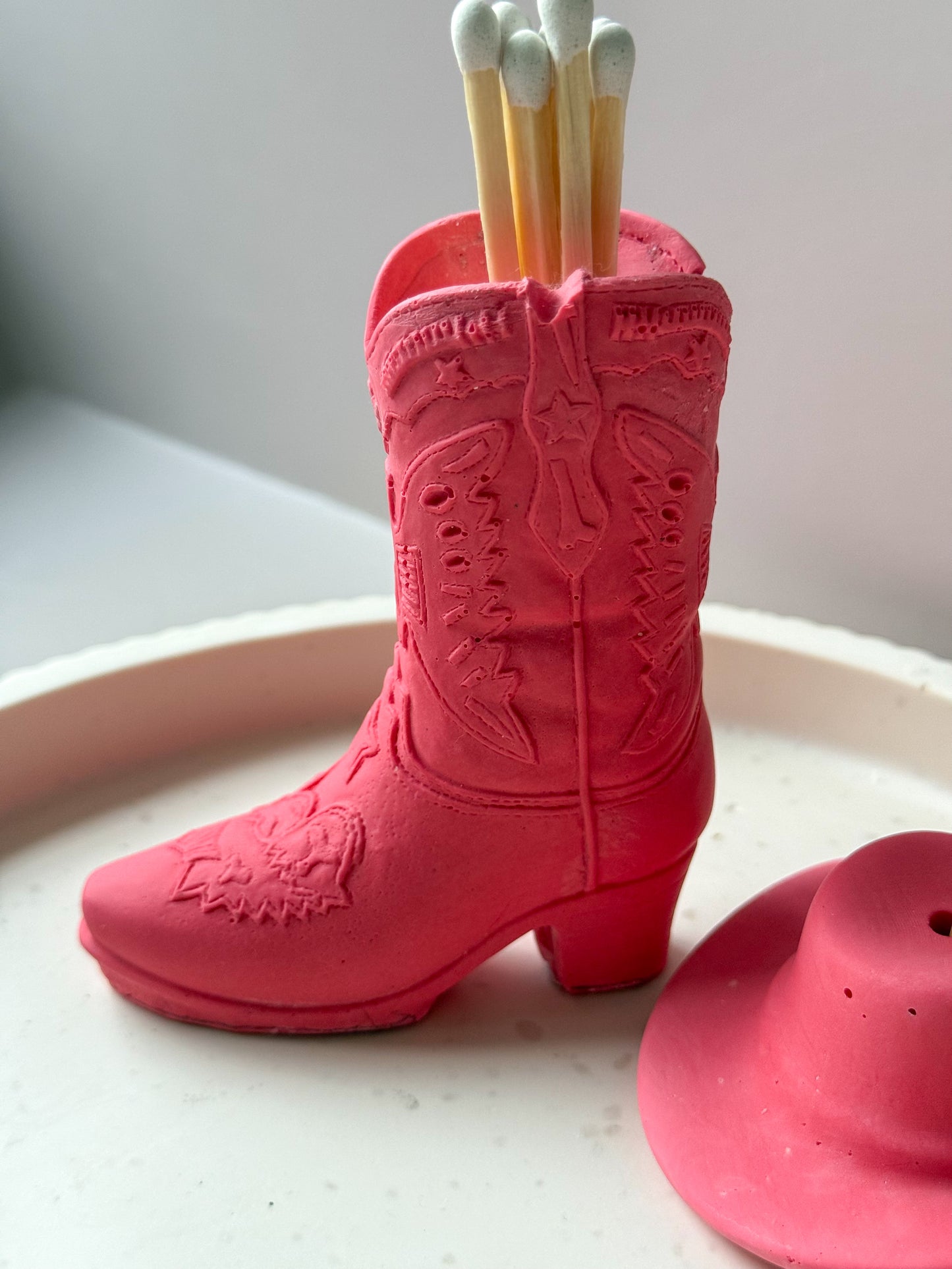 Boot, 4" Matches & Hat gift set in box