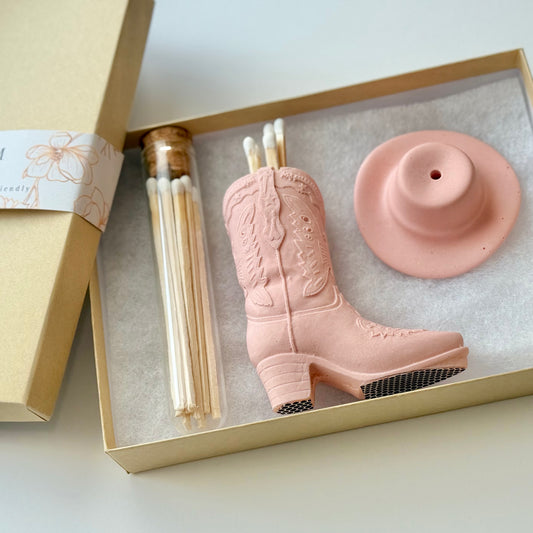Boot, 4" Matches & Hat gift set in box