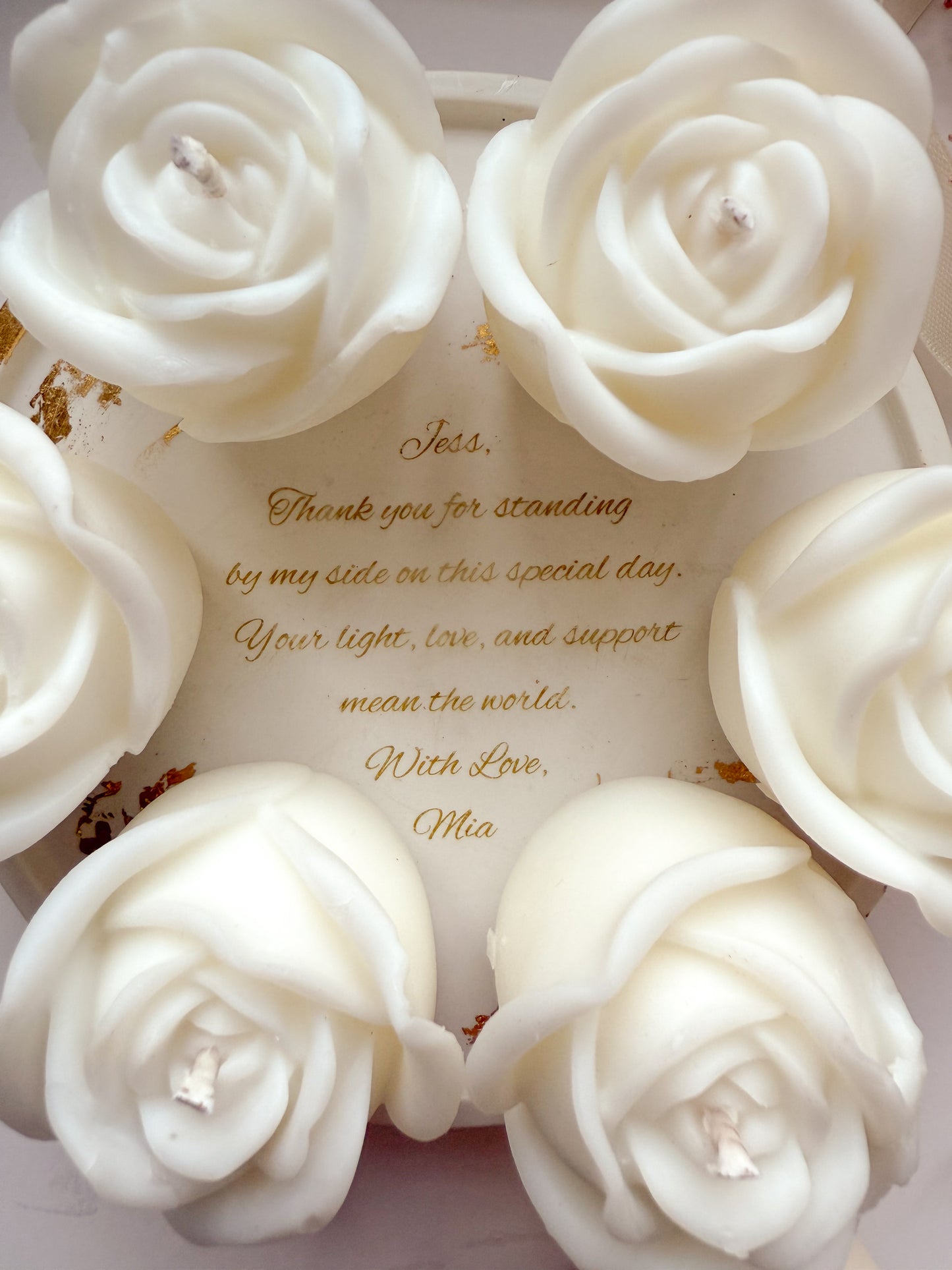 Rose Candle Gift Box with Velvet Wrap & Customizable Candle Tray