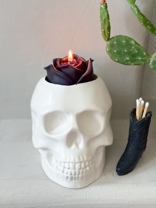 Large Skull Candle Holder