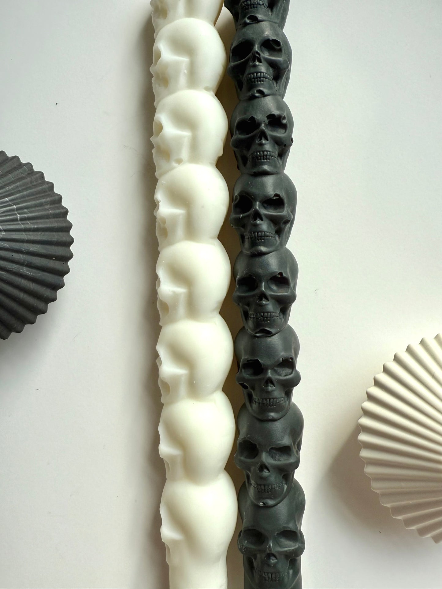 Stacked Skull Beeswax Taper Candles