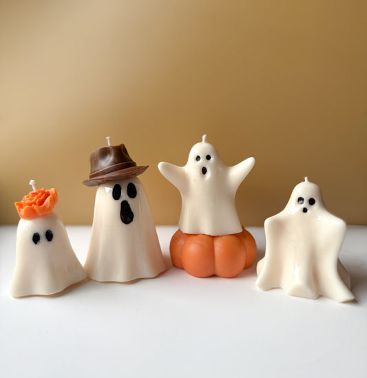 Set of 4 Beeswax Ghost Candles