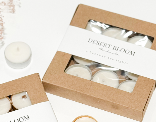 Box of 9 Beeswax Tealights – Aluminum